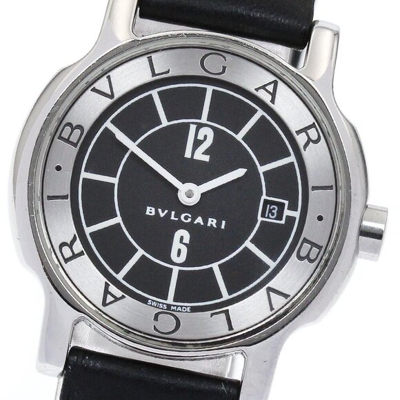 BVLGARI Solo tempo Date black Dial Quartz Ladies Watch - Picture 1 of 6
